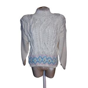 Vintage Jamie Scott Hand Knit Sweater Size‎ M pastel colored